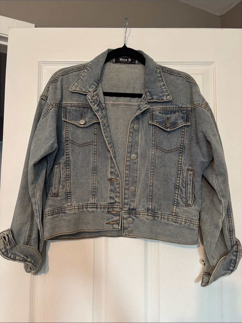 Blue B Light Wash Cropped Denim Jacket